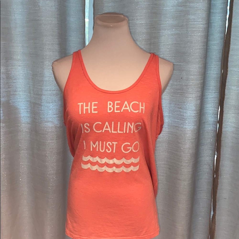 Beachy coral tank top